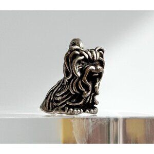 Yorkie | Yorkshire Terrier Dog Figural 925 Sterling Silver Vintage Pendant